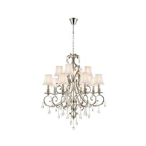 ARIA - Hampton 12 Arm Chandelier - Nickel Plated