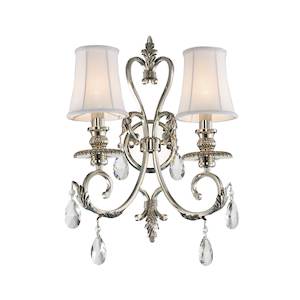 Aria Collection: ARIA - Hampton Double Arm Wall Sconce - Nickel Plated