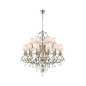 ARIA - Hampton 18 Arm Chandelier - Nickel Plated