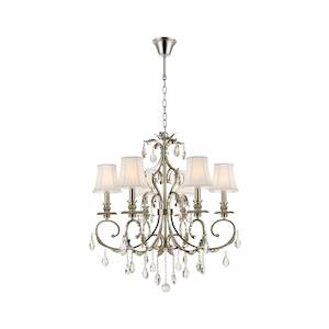 ARIA - Hampton 6 Arm Chandelier - Nickel Plated
