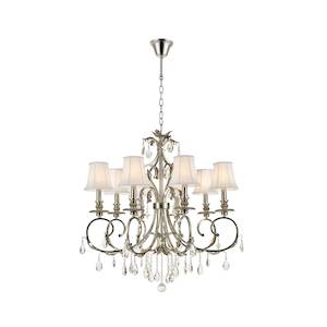 ARIA - Hampton 8 Arm Chandelier - Nickel Plated