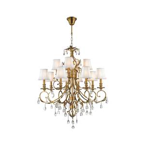 ARIA - Hampton 12 Arm Brass Chandelier