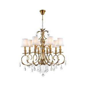 Aria Collection: ARIA - Hampton 8 Arm Chandelier - Brass
