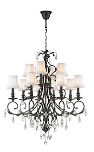 Aria Collection: ARIA - Hampton 12 Arm Chandelier - Dark Bronze