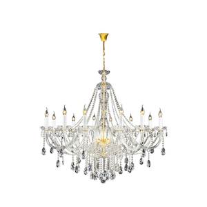 Bohemian Brilliance Collection: Bohemian Brilliance LARGE 12 Arm Single Tier Chandelier - GOLD