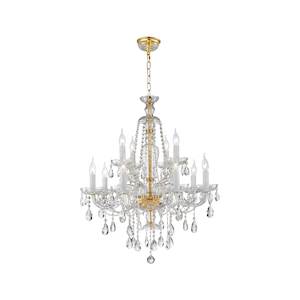 Bohemian Brilliance 12 Arm Crystal Chandelier- GOLD