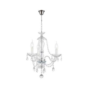 Bohemian Brilliance 3 Arm Crystal Chandelier - Chrome
