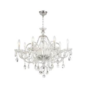Bohemian Prague 8 Arm Crystal Chandelier - Chrome Fixtures