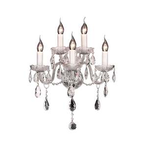 Bohemian Elegance Collection: Bohemian Elegance Five Arm Wall Light Sconce - CHROME