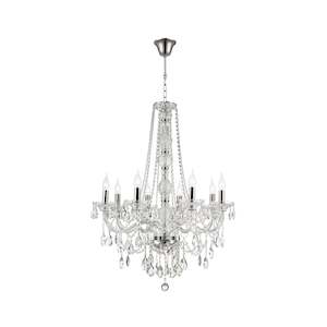 Bohemian Elegance 8 Light Crystal Chandelier - CHROME