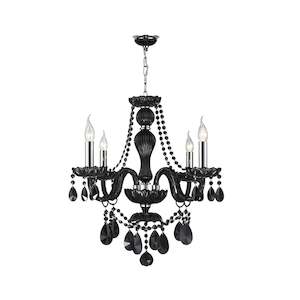 Jet Black Bohemian Chandelier - 4 ARM