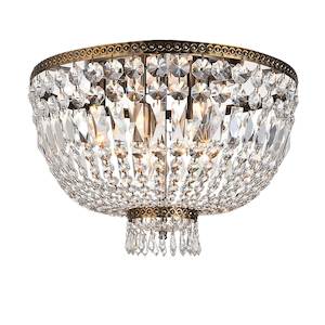French Royal French Basket Collection: French Basket - Flush Mount Chandelier - Antique Bronze - W:50cm