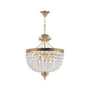 Florence Basket: Florence Basket Chandelier - Solid Brass Finish- W:50cm H:65cm