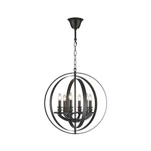 Hampton Orb - 6 Light - Dark Bronze