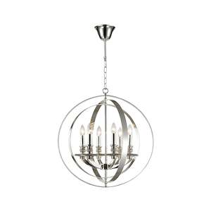 Hampton Orb Collection: Hampton Orb - 6 Light - Silver Plated