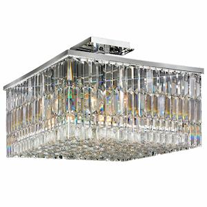 Modena Collection: Modena Semi Flush Crystal Pendant - Square W:50 H:40