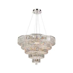 Modular 5 Tier Crystal Pendant Light- CHROME - Large