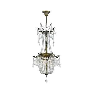 Regency Basket Chandelier - Antique Bronze Style - W:46cm H:96cm
