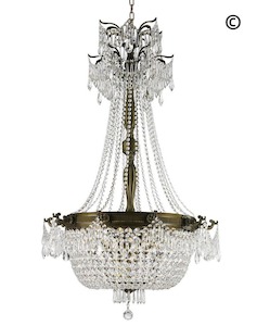 Regency Basket Chandelier - Antique Bronze Style - W:75cm H:125cm