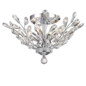 Willow Contemporary Leaf Flush Mount Chandelier- W:50cm H:28cm