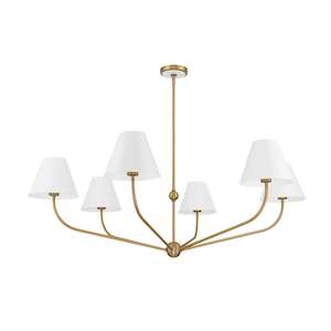Jori Collection - 6 Lights Chandelier - white