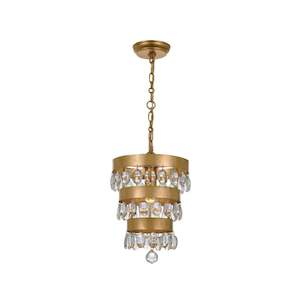 Silas Collection - 3 Tier Antique Gold Pendant - gold-1