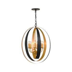Modern Filter: Carson Collection - English Bronze & Gold Chandelier - W:40cm