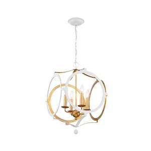 Gold Filter: Weston Collection - Chandelier - White & Gold Leaf Frame - W:50cm
