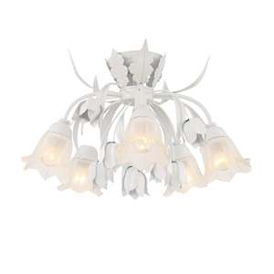 Brittany Collection - White Rose Flush Mount