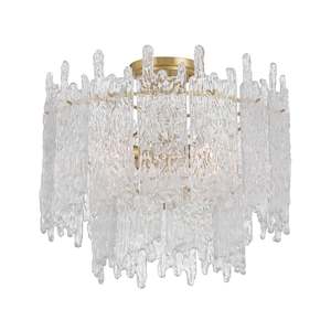 Lofton 3 Lights Semi Flush - Satin Brass