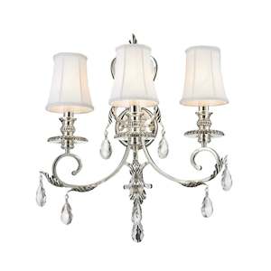 ARIA - Hampton Triple Arm Wall Sconce - Silver Plated