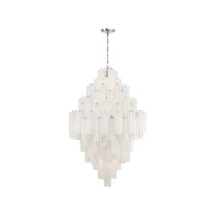 Brass Filter: Odelle Collection - Ring Chandelier - White & Chrome - H:128cm
