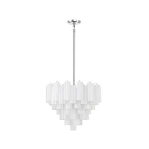 Odelle Collection - Ring Chandelier - White & Chrome - W:68cm