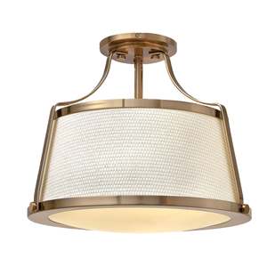 Flush Mount Chandeliers: Chance Collection - Flush Mount Chandelier - Satin Brass - W:41cm