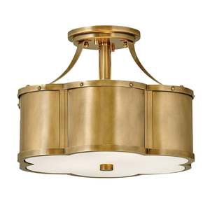 Zodiac Collection - Flush Mount Chandelier - Satin Brass - W:36cm