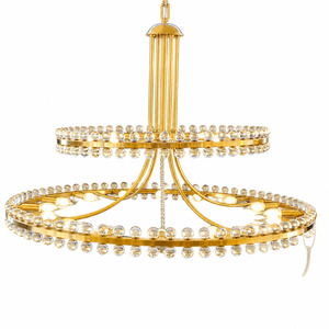 Crystal Chandeliers: Farris Collection - Aged Brass Chandelier - 2 Tier