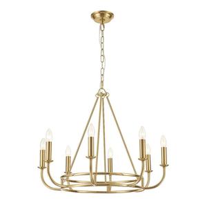 Crystal Chandeliers: Bleecker Collection - 8 Lights Chandelier - Aged Brass