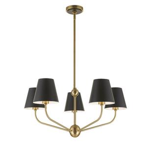 Crystal Chandeliers: Jori Collection - 5 Lights Chandelier - Black
