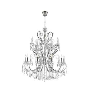 Crystal Chandeliers: Designer Princess 15 Arm Chandelier - W:100 H:130cm - Chrome