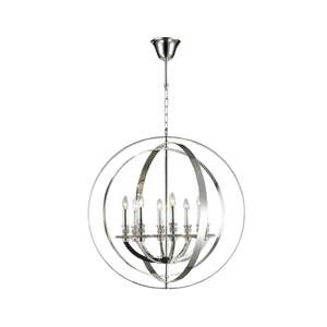 Crystal Pendant Lighting: Hampton Orb - 8 Light - Silver Plated