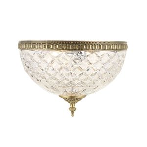 Devon Collection - Clear Glass Flush Mount - Old Brass - W:30cm
