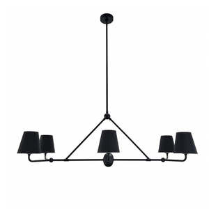 Keenan Collection - 6 Light - Chandelier - Matte Black Frame - L:117cm