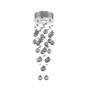 Round Cluster LED Crystal Chandelier - Smoke- Width:20cm Height:60cm