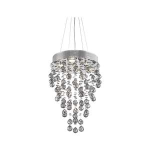 Round Cluster LED Crystal Chandelier - Smoke - W:40cm H:60cm