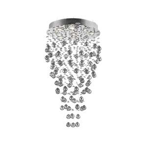 Round Cluster LED Crystal Chandelier -Smoke - Width:50cm Height:90cm