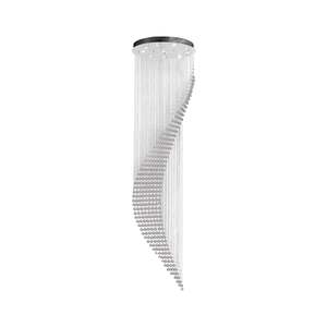 Contemporary Wave LED Chandelier - W:90cm H:400cm - Chrome