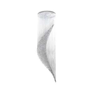 Contemporary Wave LED Chandelier - W:85cm H:300cm - Chrome