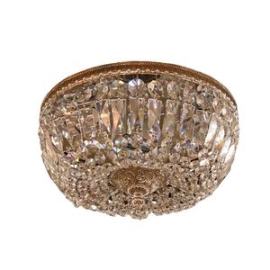 Flush Mount Chandeliers: Devon Collection - Polished Nickel - Clear Crystals Flush Mount - W:35cm
