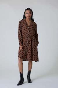 Robbie Spot Brown Dress