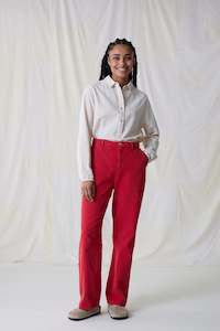 Leon Harper: Phil Plain Red Trousers